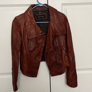 Black Rivet Women's Rich Brown Leather Jacket